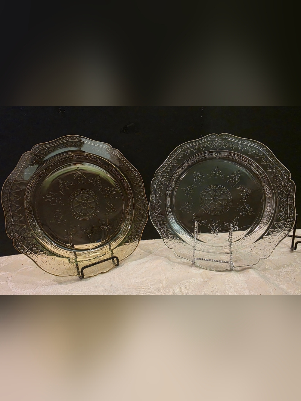 1930' Federal Glass Plate Patrcian Spoke Pattern Depression Glass Clear/Yellow